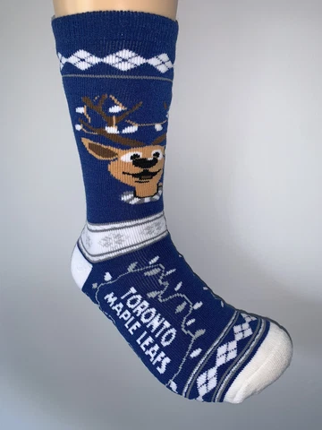 TORONTO MAPLE LEAFS NHL HOCKEY JERSEY LOGO REINDEER CREW LENGTH SOCKS LARGE Cover