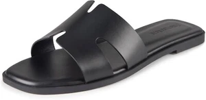 Stratuxx Kaze Open Toe Flat Dress Sandals Womens Slide Sandals Size 9 Black - Picture 1 of 6
