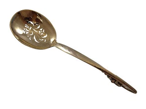 Blossom by Orla Vagn Mogensen Sterling Silver Pea Spoon Pierced #35 9 3/4" - Picture 1 of 5