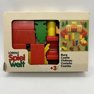 Vintage Lorenz Spiel Welt Burg Castle Wood Playset Germany Complete No 414 5184 - Picture 1 of 6
