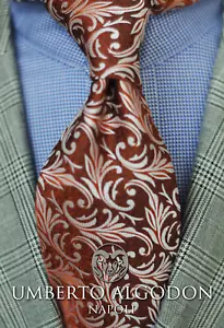 Nueva Corbata Umberto Algodon de Lord R. Colton Bronce Perla Plata Floral Tejida - Imagen 1 de 5