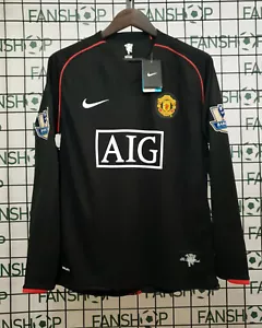 Manchester United 2007/2008 Long sleeve Black Away Jersey - Cristiano Ronaldo #7 - Picture 1 of 12