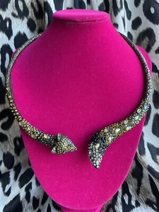Collar Cuello de Cria Zorro Cristal Amarillo Cristal Zorro Betsey Johnson Surrealista Bosque - Imagen 1 de 8