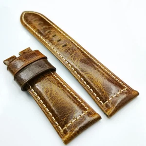 26mm 125/75mm Brown Waxy Calf Leather PAM Strap Band for 22mm Tang buckle - Picture 1 of 6