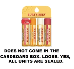 Burt’s Bees Super fruit Moisturizing Lip Balm 4 Pack Grapefruit Mango Coconut + - Picture 1 of 1