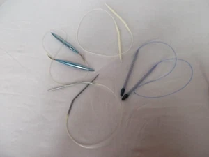 vtg lot 4 set pair Circular Knitting Needles aluminum plastic 36in 31in 23in - Picture 1 of 1
