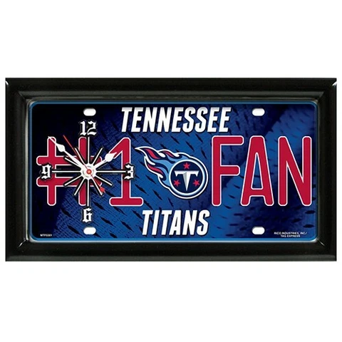Tennessee Titans NFL # 1 Fan Quartz License Plate Clock Cover