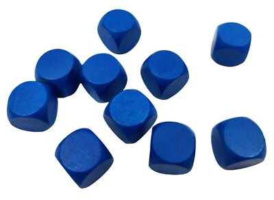 5 Blue Wooden Dices Dice Cube Cubes Game Wood Six Sided 2 cm - Image 1 of 4