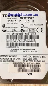 MK7575GSX Toshiba Donor Hard Drive, HDD2L01, GT001M - Picture 1 of 1