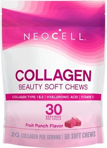 NeoCell Collagen Beauty Soft Chews Fruit Punch, Soft Chews, 60 Count, 1 Bag - Picture 1 of 6