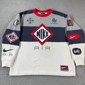 Nike Air Nike Team Sweatshirt weiß rot blau Band Sport Rundhals M *Flecken* - Bild 1 von 12