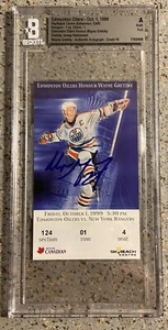 Wayne Gretzky GEM 10 AUTO SIGNED Oilers Jersey Retirement Ticket Stub- BGS COA - Picture 1 of 4