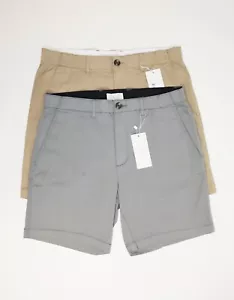 Men’s Elasticated Waist Super Stretchy Cotton Chino Summer Holiday Shorts A14 - Picture 1 of 22