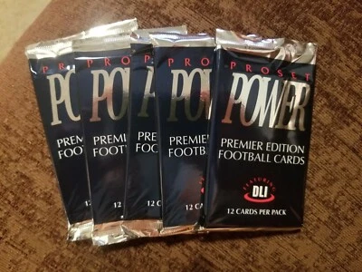 5 1992 Pro Set Power Football Unopened Packs, EXCELLENT Condition - Image 1 of 3