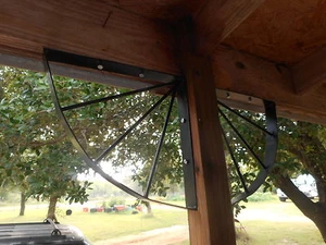 1) pair of wagon wheel Rustic Barn Gussets shelf Bracket Mantle Log Cabin porch - Picture 1 of 7