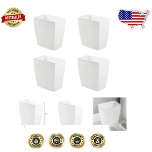 Versatile Compact Trash Cans - Set of 4 White Rectangular Bins for Neat Spaces - Picture 1 of 6