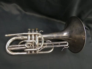 Bach USA MM300 Silver Plated Marching Mellophone Horn - Picture 1 of 12