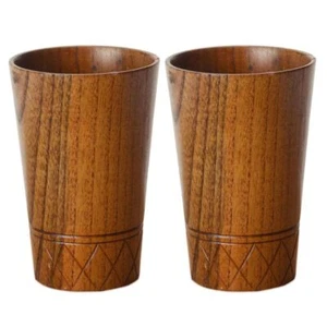 Cup Primitive Handmade Natural Wooden Cup Breakfast Beer Milk Drink Ware - Zdjęcie 1 z 8