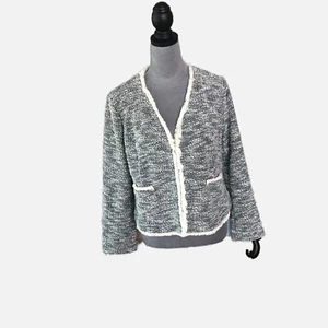 Liz Lange Women Open Front Long Sleeve Jacket With Pockets Size L.. New - Picture 1 of 7