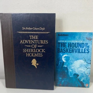 2 Lot Arthur Conan Doyle- Hound of the Baskervilles & Adventures Sherlock Holmes - Picture 1 of 11