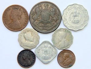 A887 INDIA LOTE 8 MONEDAS desde 1835 - Picture 1 of 2