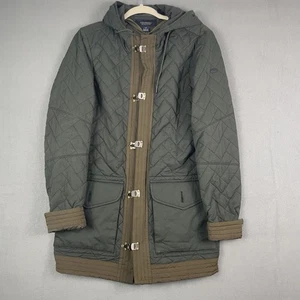 Scotch & Soda Parka Men Size Small Green Quilted Coat Hooded Clasp Full Zip - Picture 1 of 10