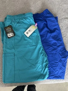 3XL Lot -2 Wonderwink Scrub Pants Pockets Stretch Mens 1-purple Label D-loc - Picture 1 of 4
