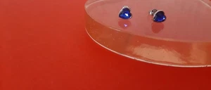 Ohrringe 925er Sterlingsilber Mit Blau Kristall In Herzform Neu - Bild 1 von 3