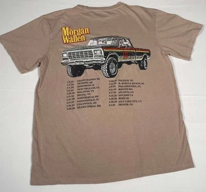 Morgan Wallen 2020 Tour Dates Graphic T-Shirt Tan Country Music Concert Tee L - Picture 1 of 11