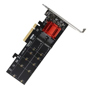 New PCIe 3.1 X8 To 2 Port M.2 SSD Adapter Expansion Card Dual M-key Converter - Afbeelding 1 van 11
