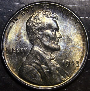 1943 P Lincoln Wheat Penny Steel 1c US Coin Philadelphia Mint BU - Picture 1 of 2