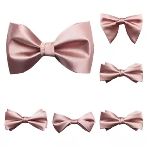 Men Pink Color Pre-tied Bow Tie Wedding Party Formal Business Suit Tuxedo Bowtie - Picture 1 of 9