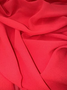 Vestido de gasa Georgette rojo de 1 mtr 58"" de ancho - Imagen 1 de 6