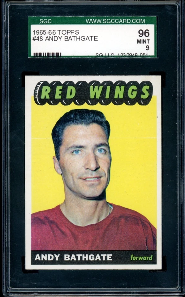 1965-66 TOPPS HOCKEY NHL #48 Andy Bathgate HOF SGC 9 MINT Detroit Red Wings - Image 1 of 2