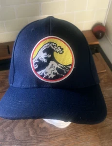 Cappello Wave Logo Ricamato Blu Strapback Regolabile Surf - Foto 1 di 5