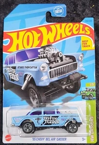 Hot Wheels '55 Chevy Bel Air Gasser Blue 110/250 HW Gassers 1/5 2023 - Picture 1 of 2