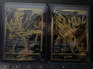 Pokemon Zacian V SWSH076 & Zamazenta V SWSH077 Gold Ultra Premium - Picture 1 of 4
