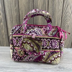 VERA BRADLEY Pink Floral Cotton Quilted Medium Bag Handbag Purse - Makeup - Picture 1 of 23