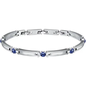 Bracciale Morellato Urban SABH24 Bracelet Acciaio Uomo Zirconi Blu New - Foto 1 di 2