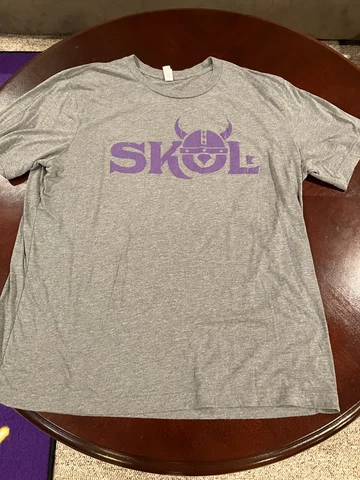 NFL Minnesota Vikings men's gray soft skol t-shirt XL Cover