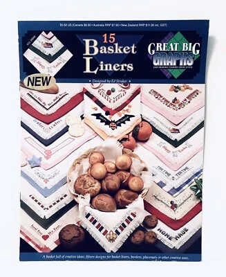 15 Basket Liners, Cross Stitch Pattern, 8 Page Booklet - Image 1 of 2
