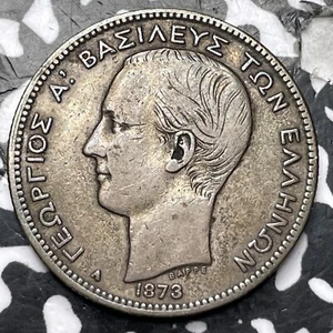 1873-A Greece 2 Drachmai Lot#JM7413 Silver! - Picture 1 of 2
