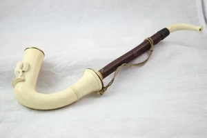 Pfeife, Pipe, Pipa Antike Block Meerschaumpfeife, Handmade Austria, Unberaucht - Bild 1 von 9