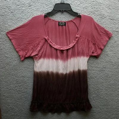 Blusa Top Tryst M Teñida Trenzada Borlas Multicolor 48" 27" 6.5" Foto 1 de 4