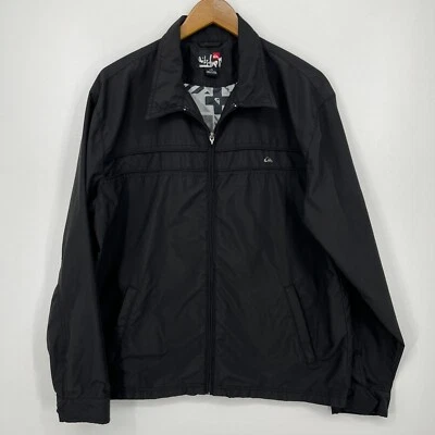 Jaqueta Quiksilver Windbreaker Masculina Tamanho G Preta Zíper Completo Antiga Ano Novo - Imagem 1 de 4