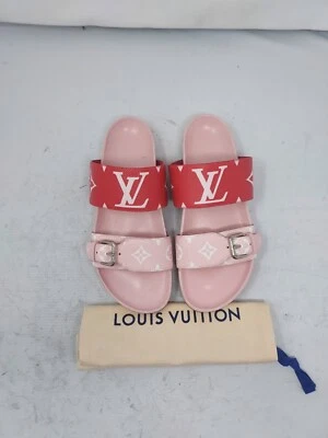 Sandalia plana LOUIS VUITTON EU 37.5 US 7.5 MUJER monograma rosa bom dia Foto 1 de 4