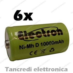 6pz Pila Batteria ricaricabile Ni-Mh NiMh torcia D 1,2V 10000mAh 10Ah torcione - Imagen 1 de 1
