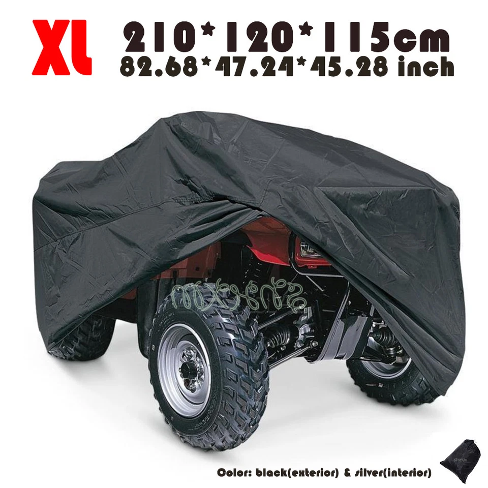 XL черный УФ ATV Quad велосипед чехол подходит для Honda Kawasaki Suzuki Yamaha Polaris - Изображение 1 из 1
