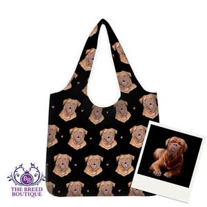 DOGUE DE BORDEAUX SHOPPING BAG REUSABLE FOLDABLE WASHABLE MASTIFF GIFT - Picture 1 of 10