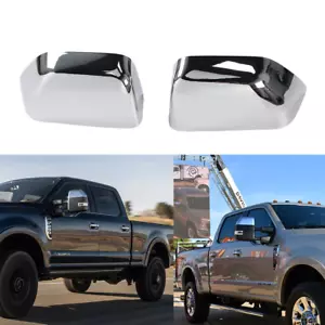 2pcs Chrome Top Mirror Covers fit 17-23 Ford F-250 F-350 F-450 F-550 Super Duty - Bild 1 von 9